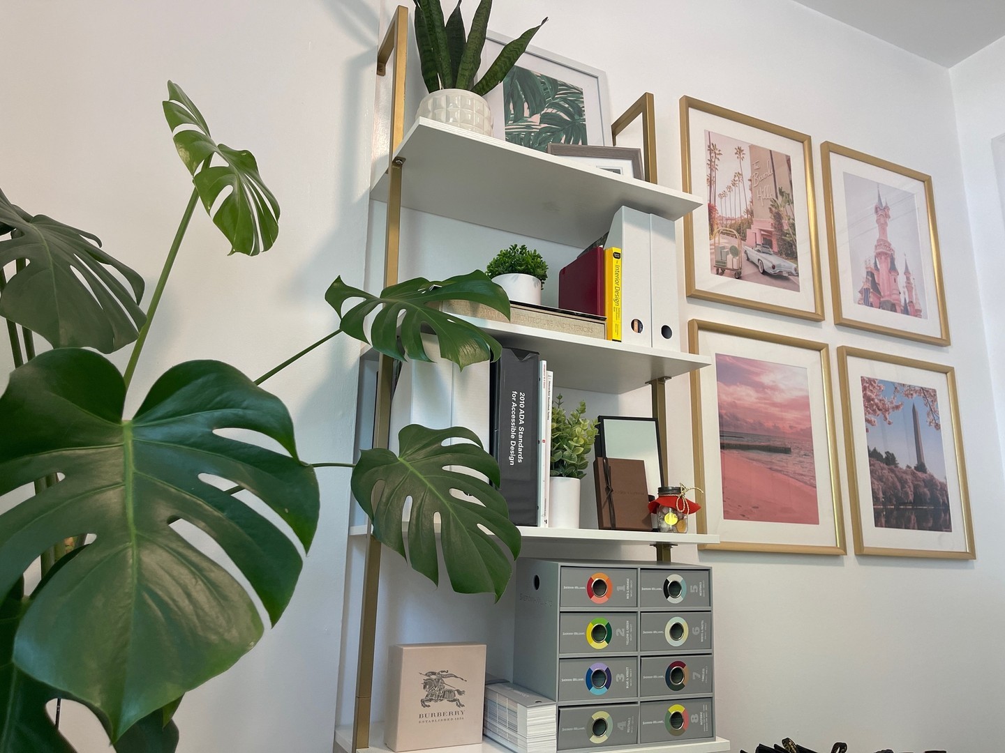 Connor, one of our designers, is certainly channeling chic summer vibes in his home office. Is it time for the beach yet?